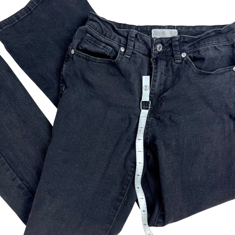 Gothic Bootcut Jeans Embellished Cross Pocket‎ Sz M 29 Grunge Y2K 2000's McBling - Picture 7 of 8